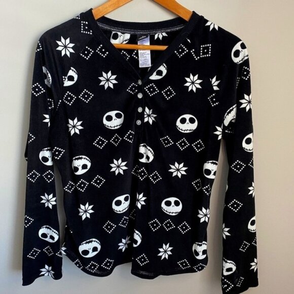 Disney The Nightmare Before Christmas Women's Black Print Sleep Shirt Medium - Picture 1 of 8